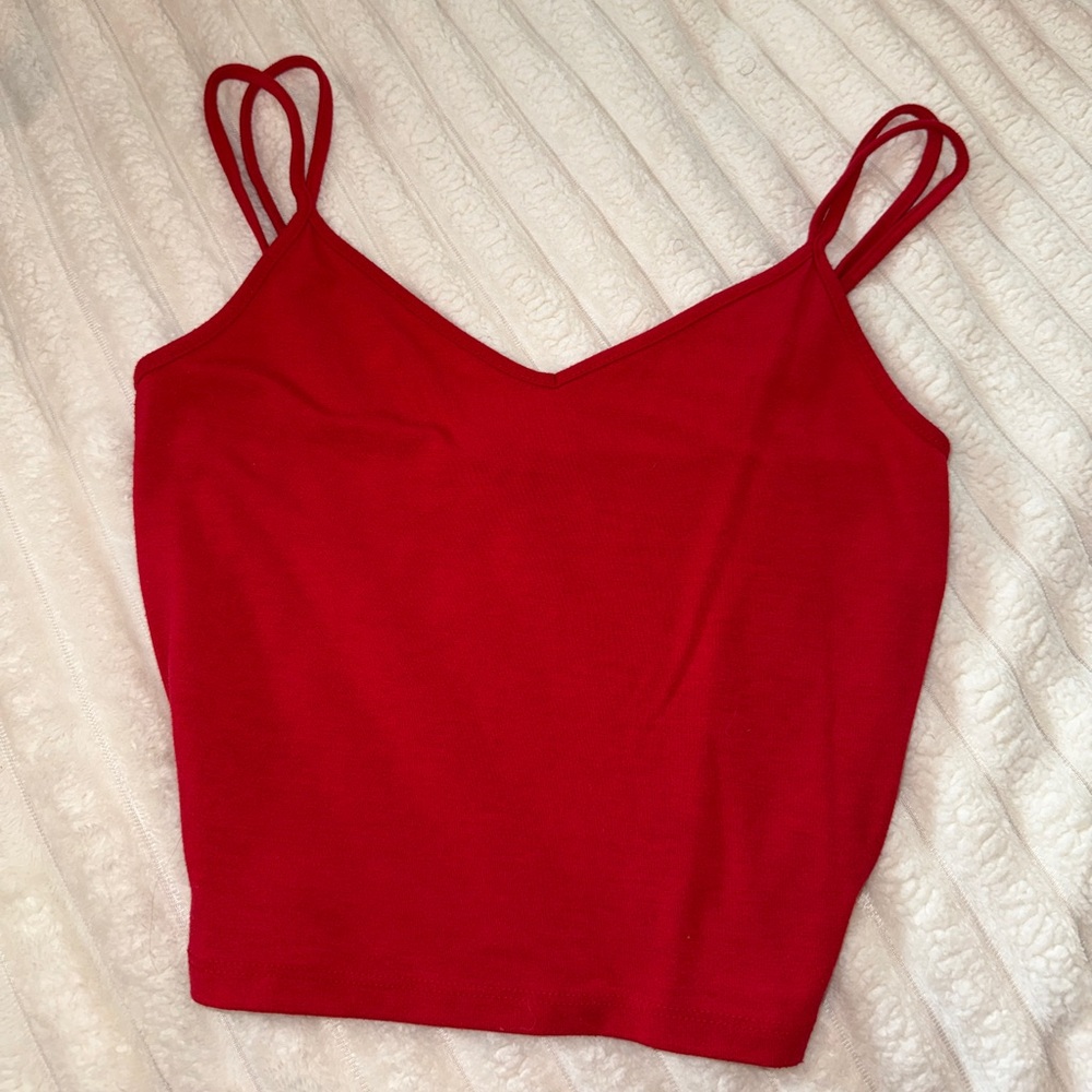 Vibrant Red Crop Top